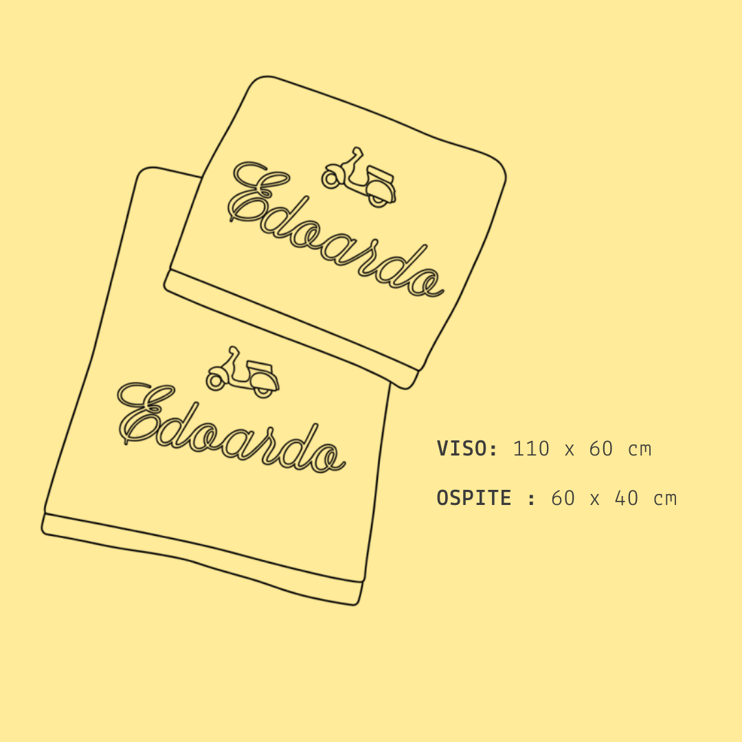 COPPIA DI ASCIUGAMANI 420gr CON DISEGNO