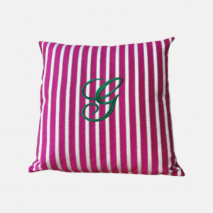 CUSCINO A RIGHE PANNA-FUCSIA