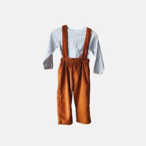 PANTALONE CON BRETELLE IN VELLUTO