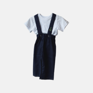 PANTALONE CON BRETELLE IN COTONE TINTA UNITA