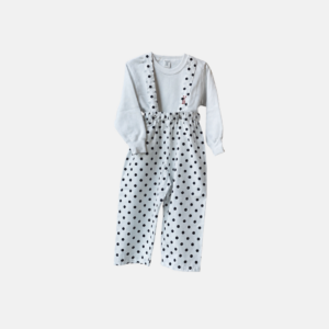 PANTALONE CON BRETELLE IN COTONE FANTASIA