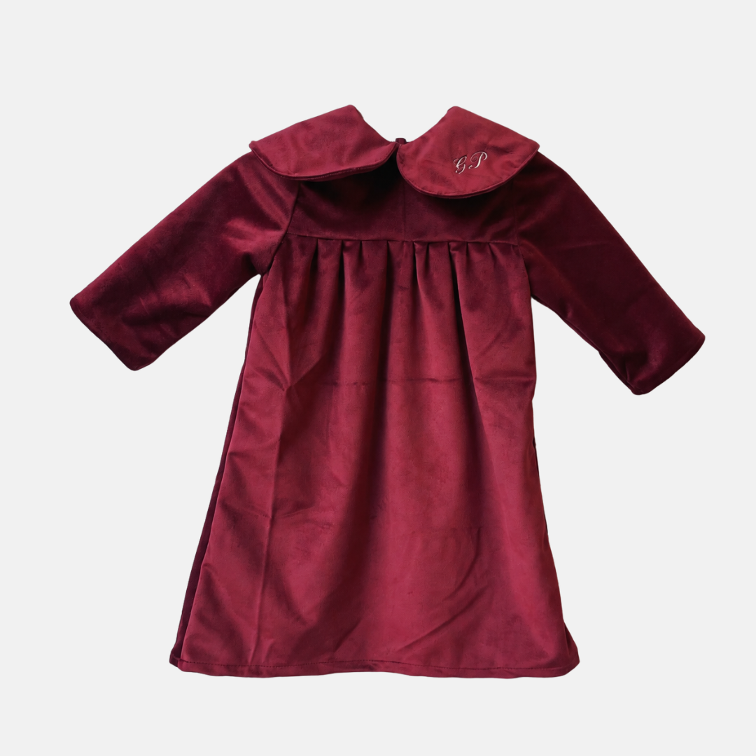 VESTITO MANICA LUNGA MAXI COLLETTO IN VELLUTO