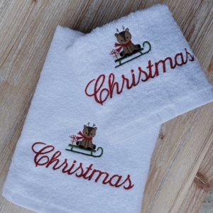 COPPIA ASCIUGAMANI 420gr - NATALE
