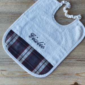 BAVAGLIO BALZA TARTAN ricamo: GIULIO