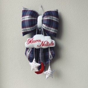 FIOCCO PORTA ricamo: BUON NATALE