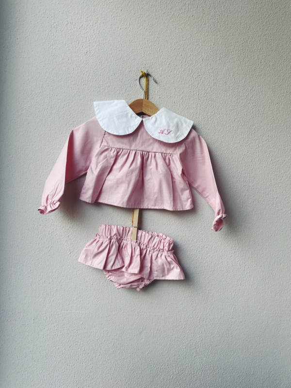 COMPLETO CAMICIA e CULOTTE 74cm ricamo: AS