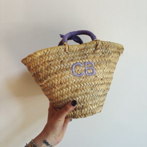 BORSA PAGLIA PICCOLA ricamo: CB