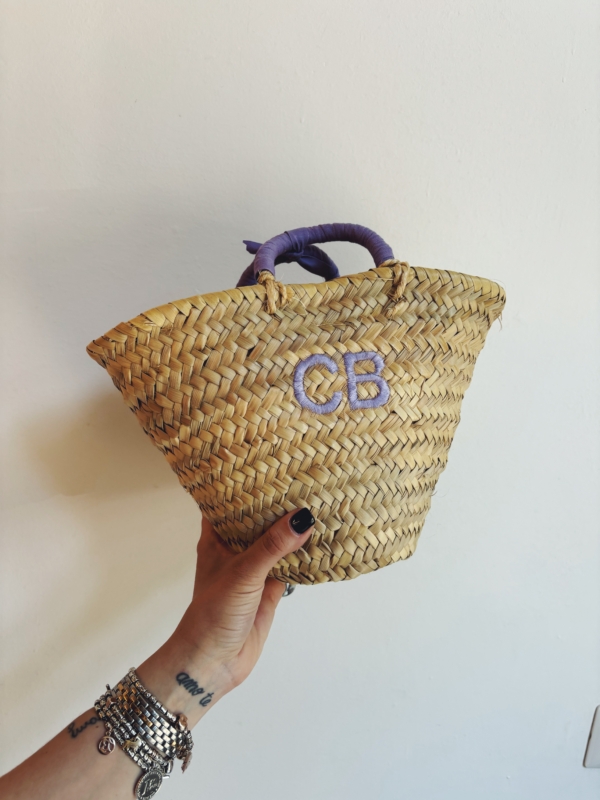 BORSA PAGLIA PICCOLA ricamo: CB