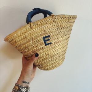 BORSA PAGLIA PICCOLA ricamo: E