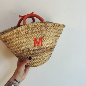 BORSA PAGLIA PICCOLA ricamo: M
