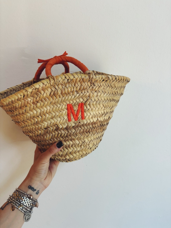 BORSA PAGLIA PICCOLA ricamo: M