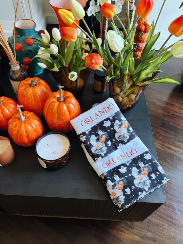 COPPIA ASCIUGAMANI 420gr CON BALZA - HALLOWEEN EDITION