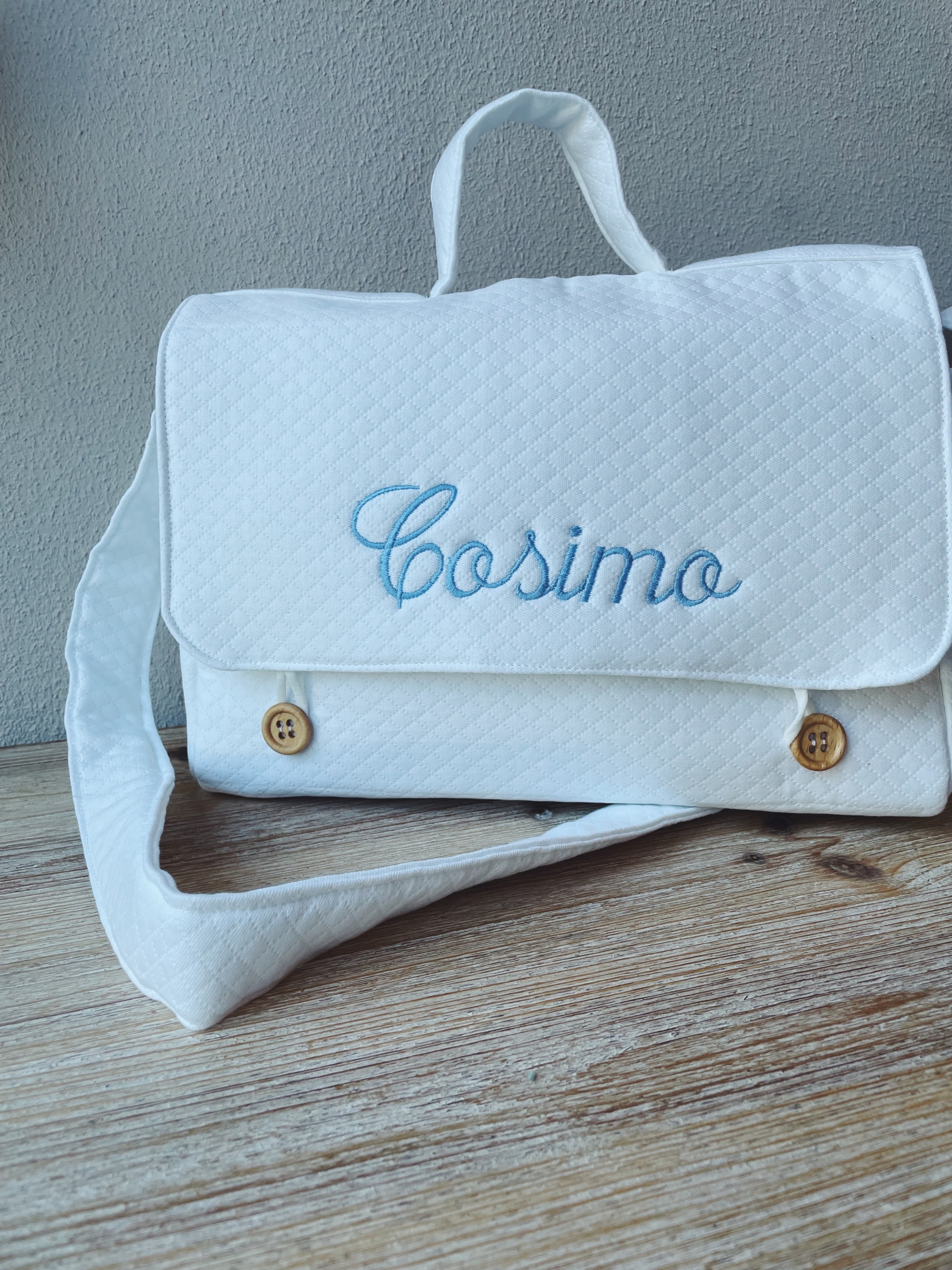 BORSA BAMBINO MATELASSE BIANCO
