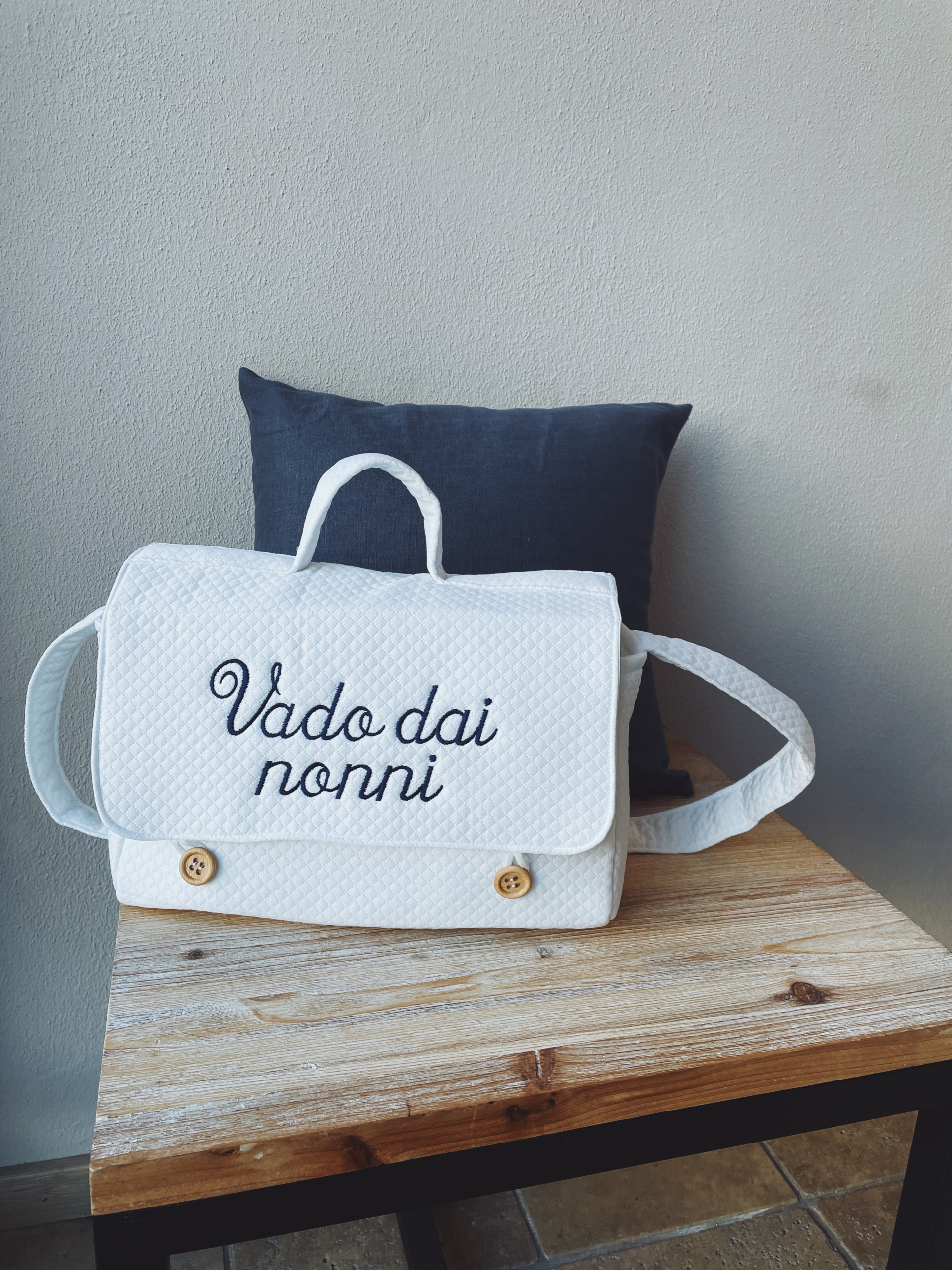 BORSA BAMBINO MATELASSE BIANCO