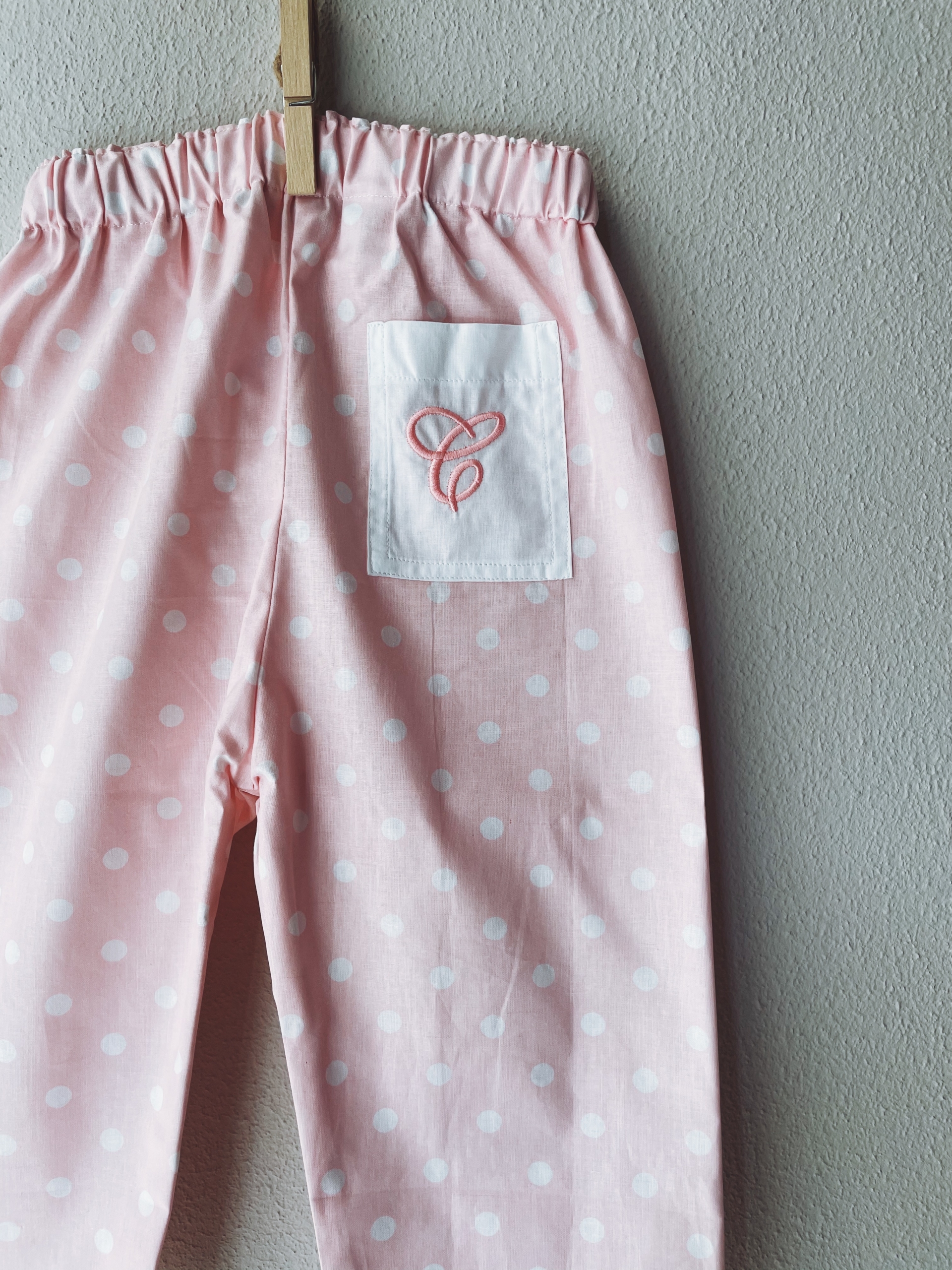 PANTALONE IN COTONE FANTASIA CON TASCA RICAMATA