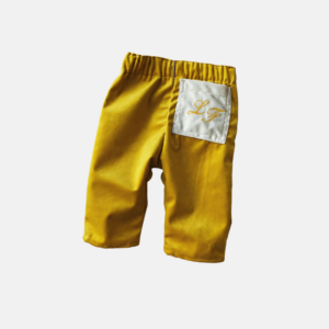 PANTALONE IN VELLUTO CON TASCA RICAMATA