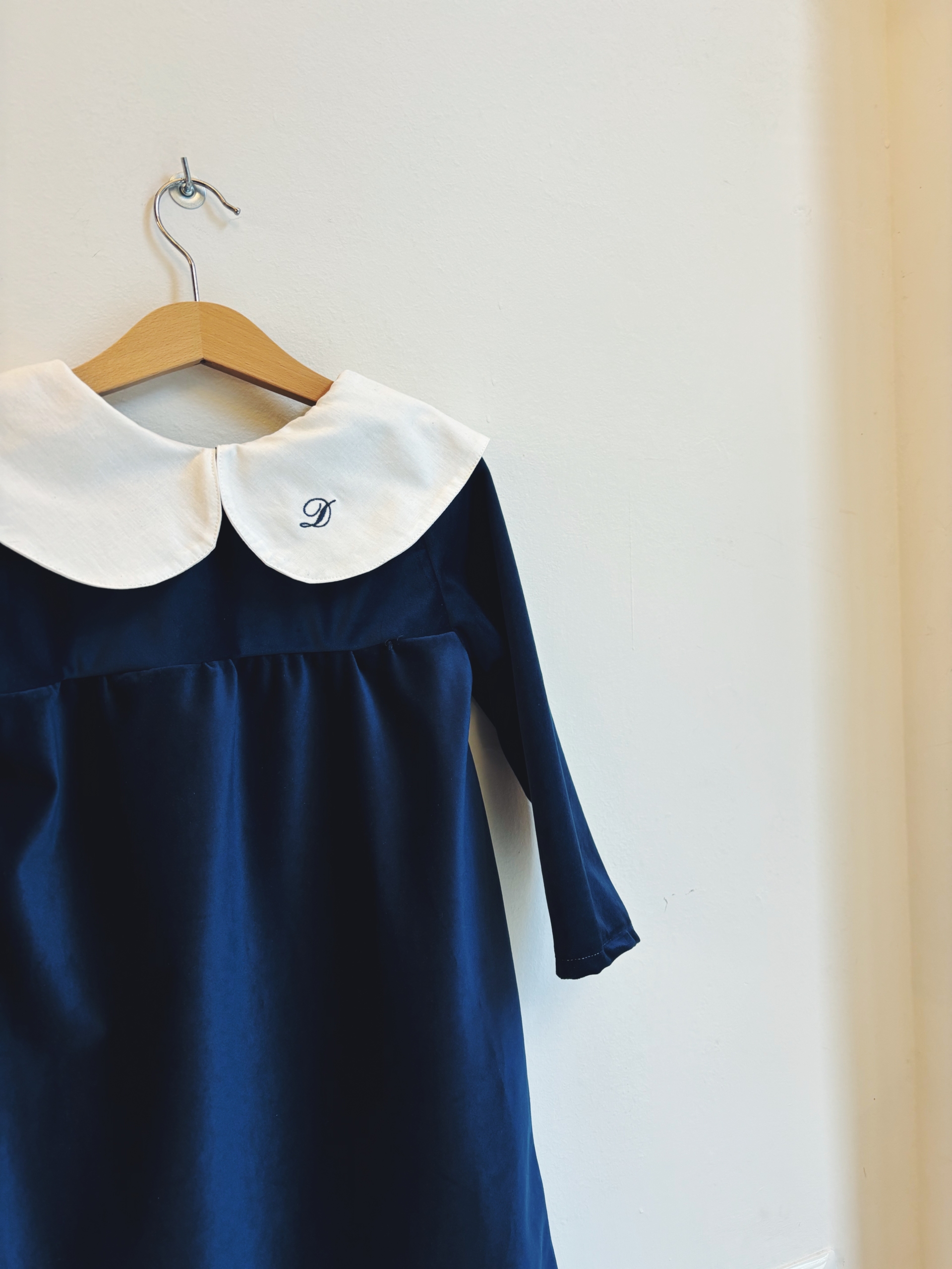 VESTITO MANICA LUNGA MAXI COLLETTO IN VELLUTO